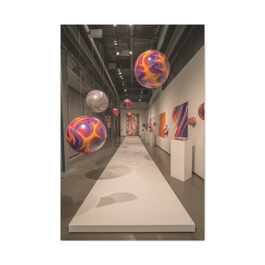 Floating Color Sphere Gallery Installation Wall Art & Canvas Print