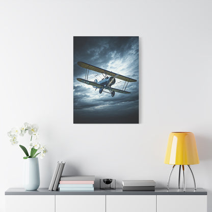 Stormbound Biplane Flight Wall Art & Canvas Prints