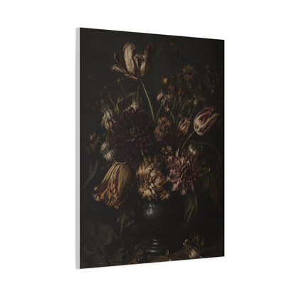 Dark Floral Old Master Still Life Wall Art & Canvas Print