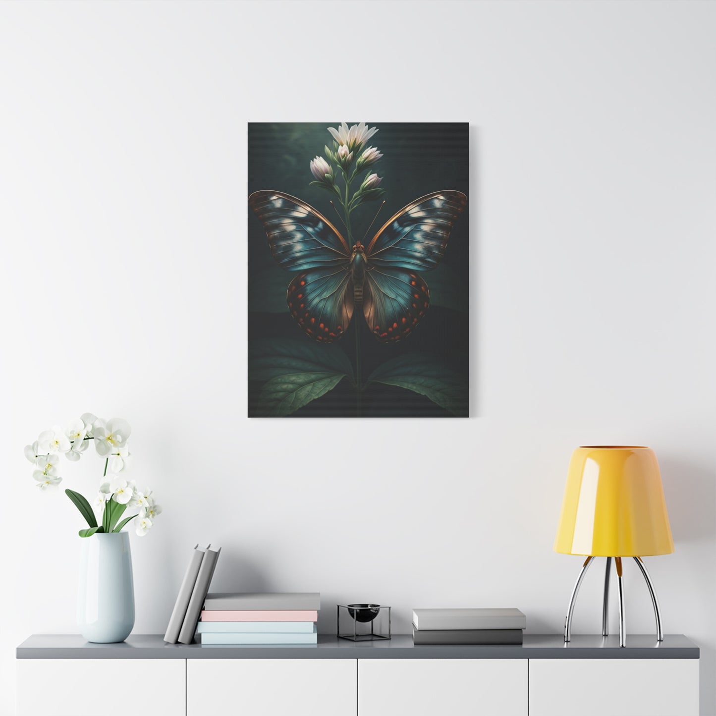 Midnight Blue Garden Butterfly Wall Art & Canvas Prints