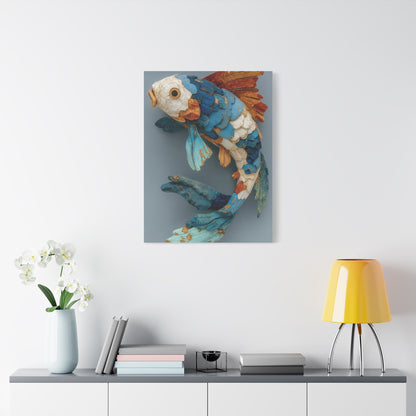Driftwood Koi Sculpture Wall Art & Canvas Print