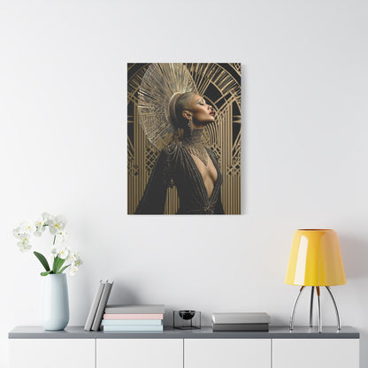 Art Deco Gold Muse Portrait Wall Art & Canvas Print