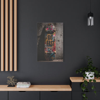 Go Fast Skateboard Street Wall Art & Canvas Print