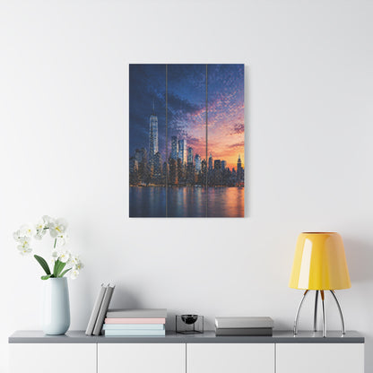 Blue Hour Skyline Triptych Wall Art & Canvas Print