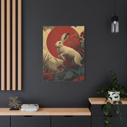 Harvest Moon Folk Hare Wall Art & Canvas Print
