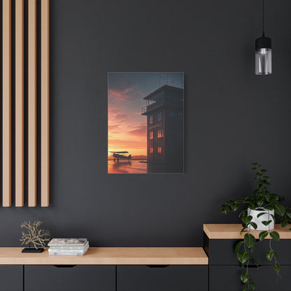 Sunset Airfield Tower Escape Wall Art & Canvas Prints