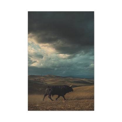 Storm Valley Black Bull Wall Art & Canvas Print