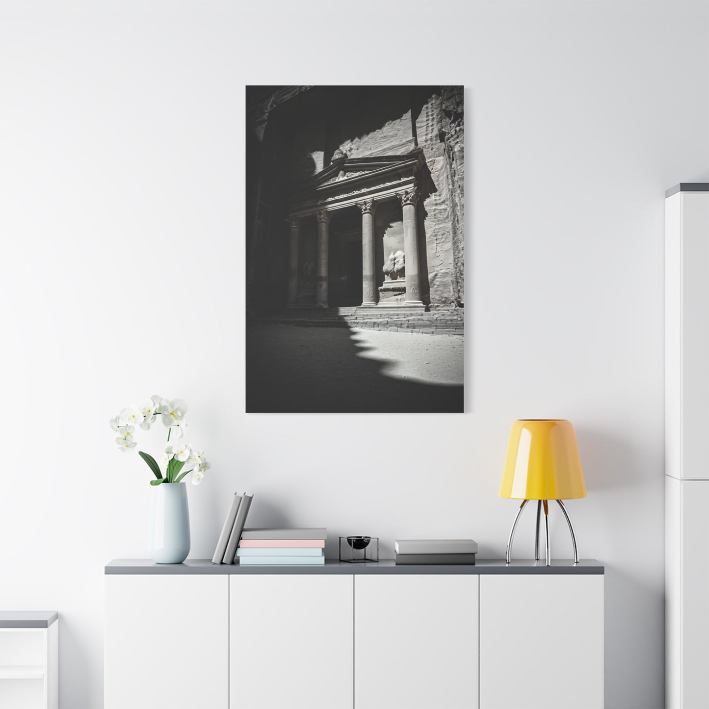 Petra Rock-Cut Temple Shadows Wall Art & Canvas Prints