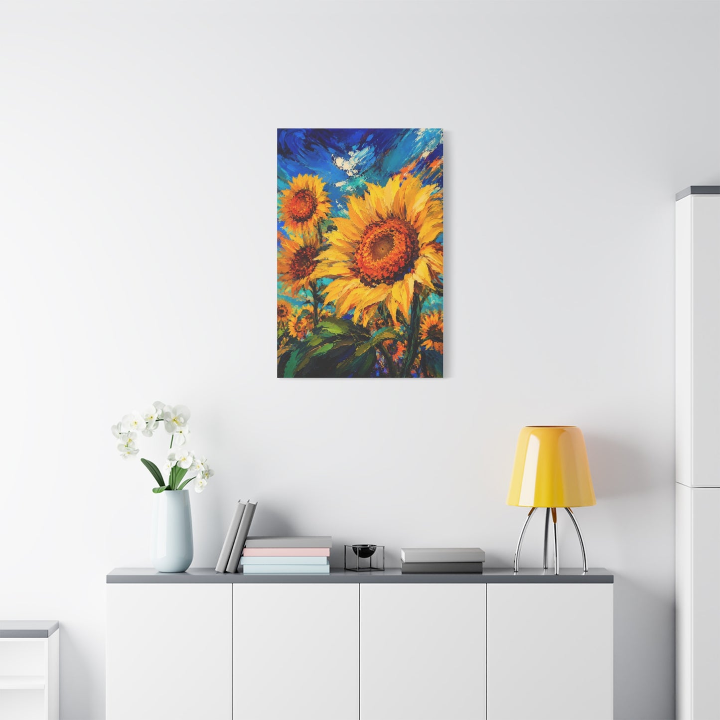 Contemporary Impressionist Sunflower Painting Wall Art & Canvas Print