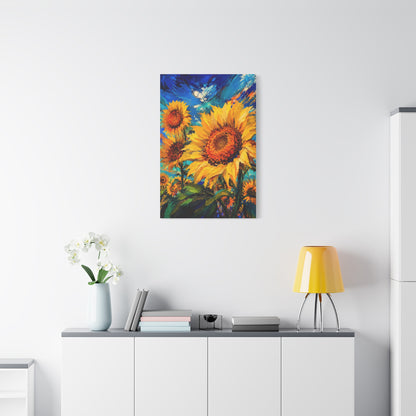 Contemporary Impressionist Sunflower Painting Wall Art & Canvas Print