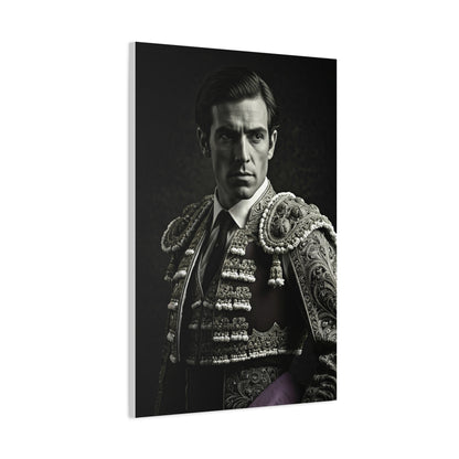 Stoic Warrior in Armor Black & White Wall Art & Canvas Prints
