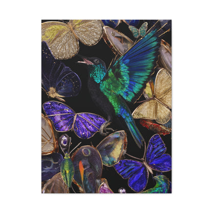 Jewel Tone Hummingbird and Butterfly Collection Wall Art & Canvas Print