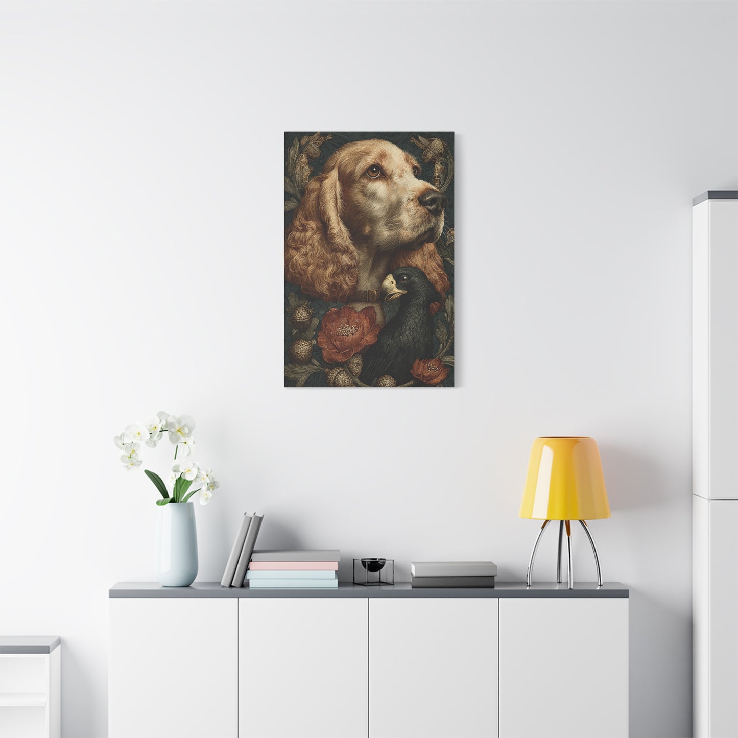 English Cocker Spaniel Botanical Heritage Portrait Wall Art & Canvas Print