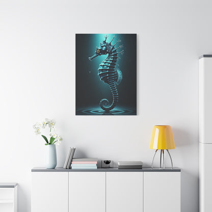 Seahorse in the Deep Blue Ocean Wall Art & Canvas Prints