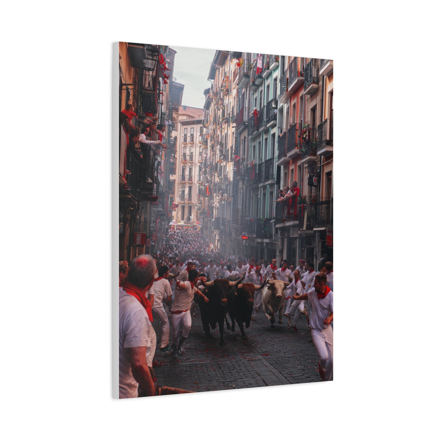 San Fermín Running of the Bulls Street Charge Wall Art & Canvas Print