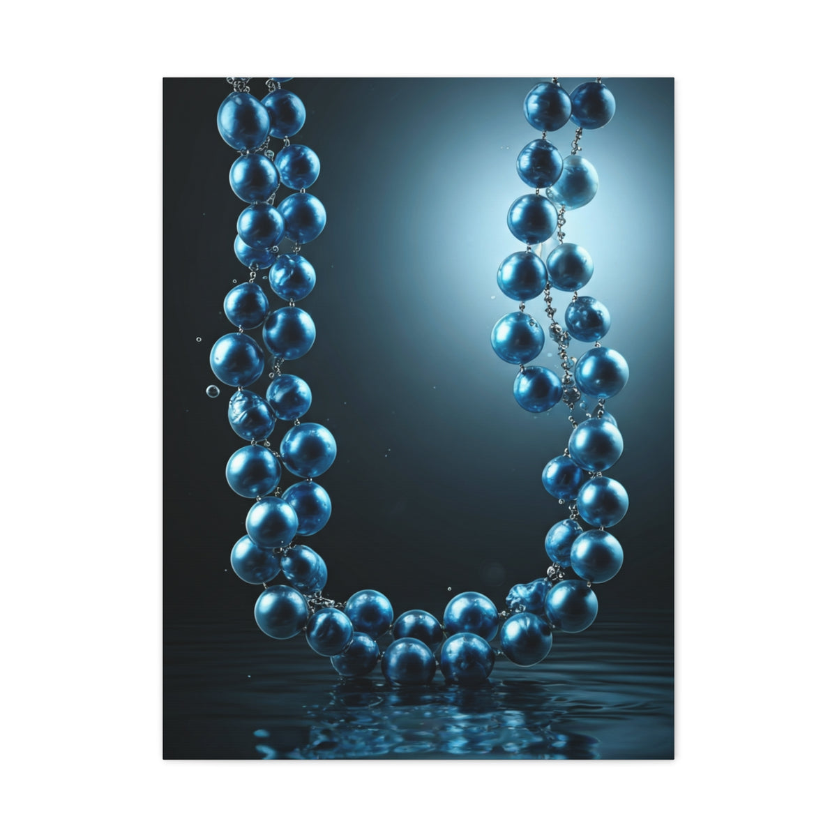 Blue Pearl Necklace Beneath Ocean Surface Wall Art & Canvas