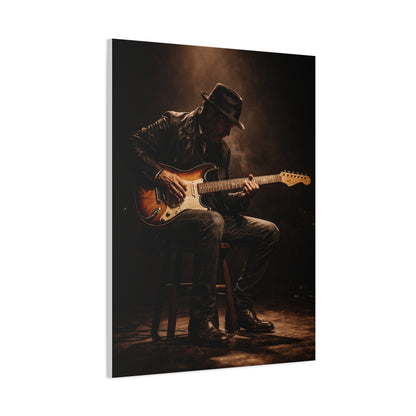 Vintage Electric Guitar Performance Wall Art & Canvas Print