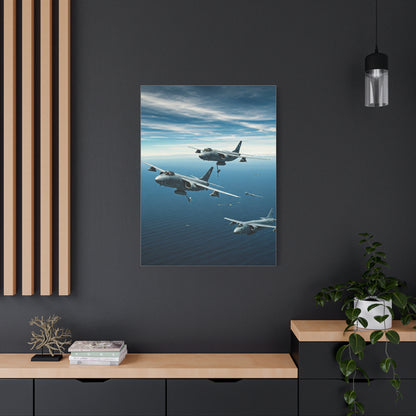 Squadron Formation Over Ocean Sky Wall Art & Canvas Prints