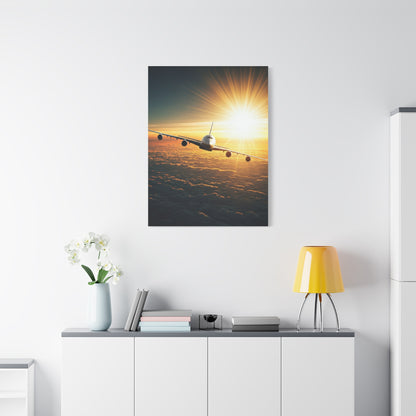 Sunrise Airliner Above the Clouds Wall Art & Canvas Prints