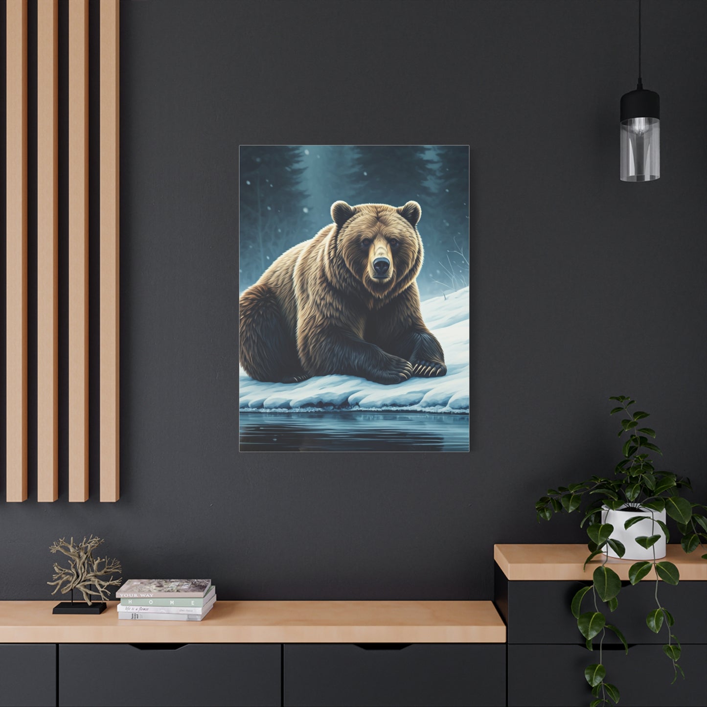Winter Forest Brown Bear Wall Art & Canvas Prints