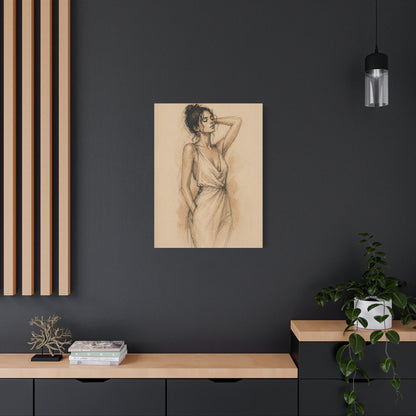 Elegant Charcoal Figure Study Wall Art & Canvas Print