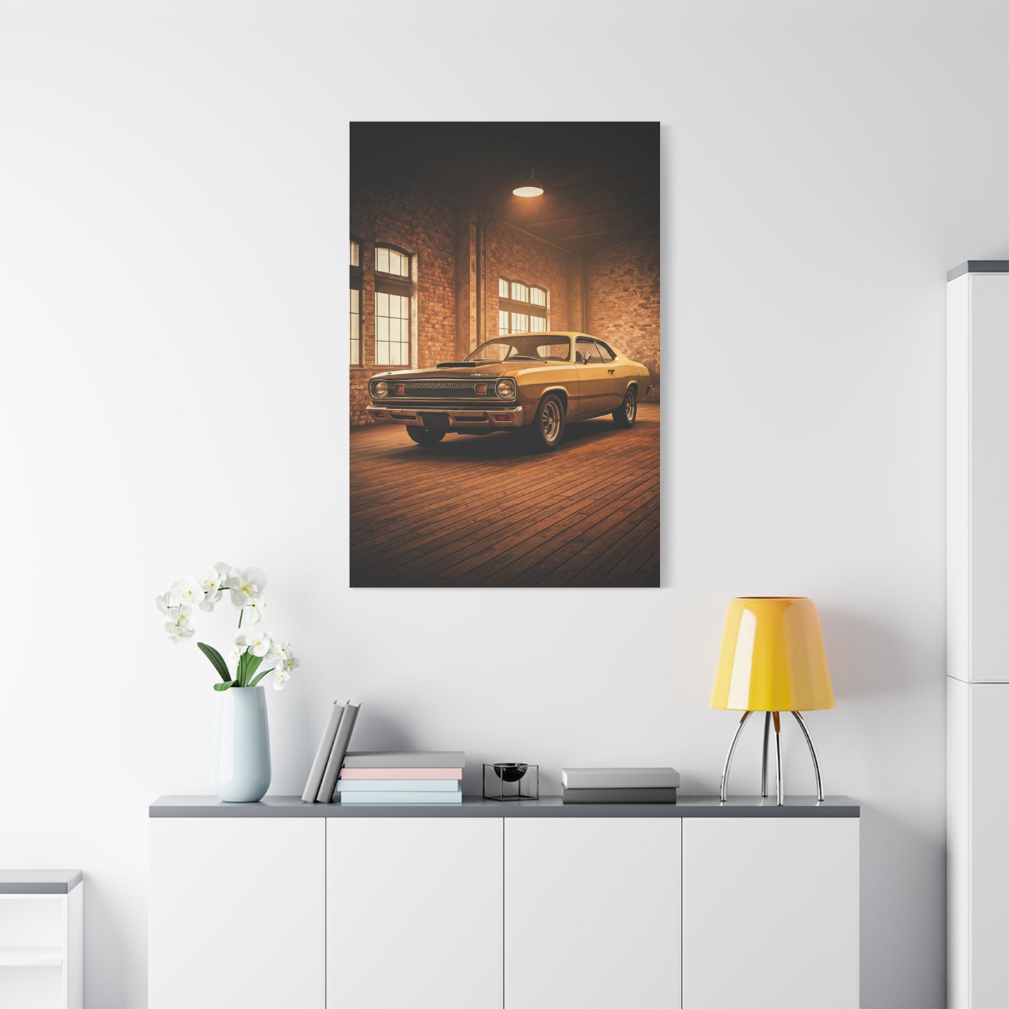 Plymouth Duster 340 Dusty Restoration Shop Wall Art & Canvas Prints