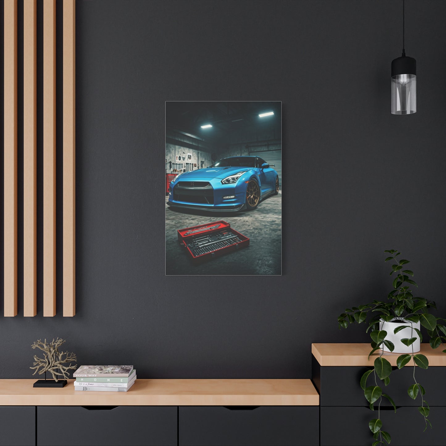 Nissan GT-R Precision Tuning Garage Wall Art & Canvas Prints