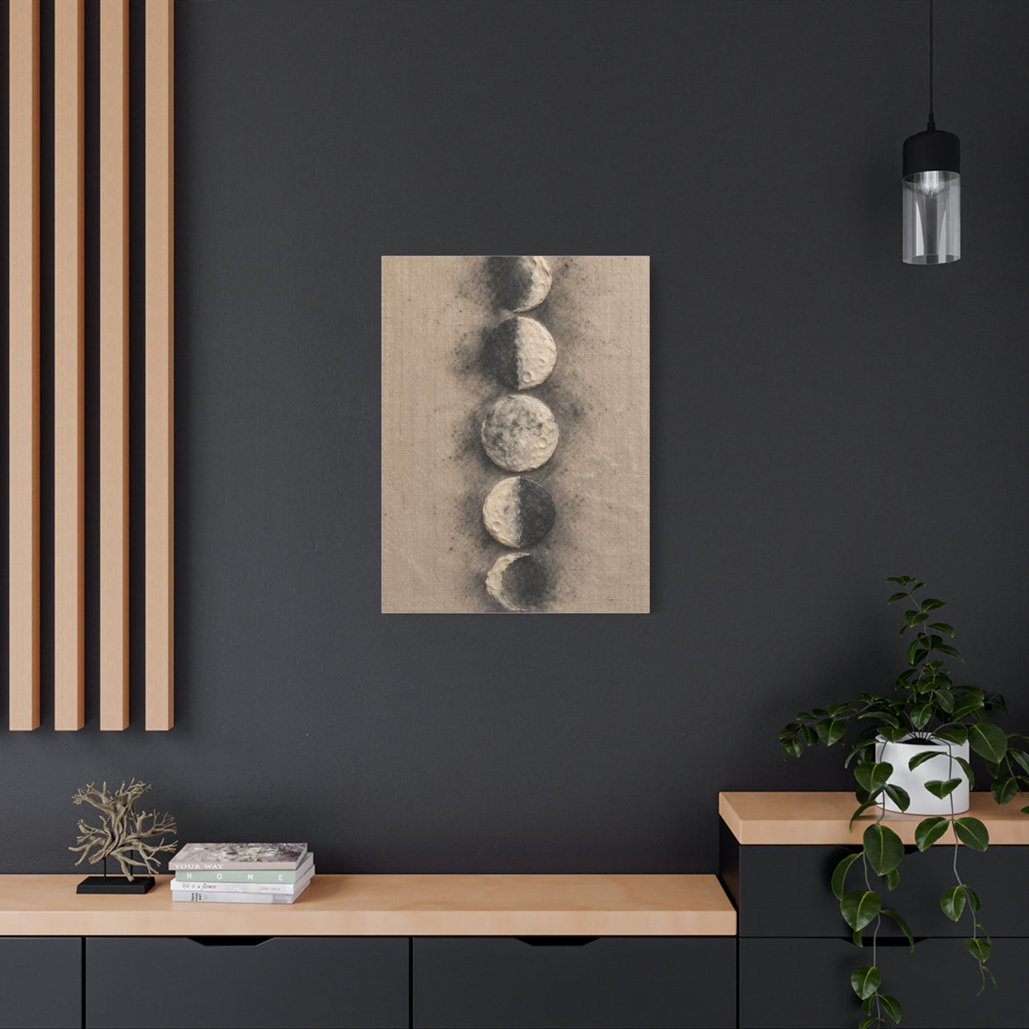 Lunar Phases Minimal Composition Wall Art & Canvas Print