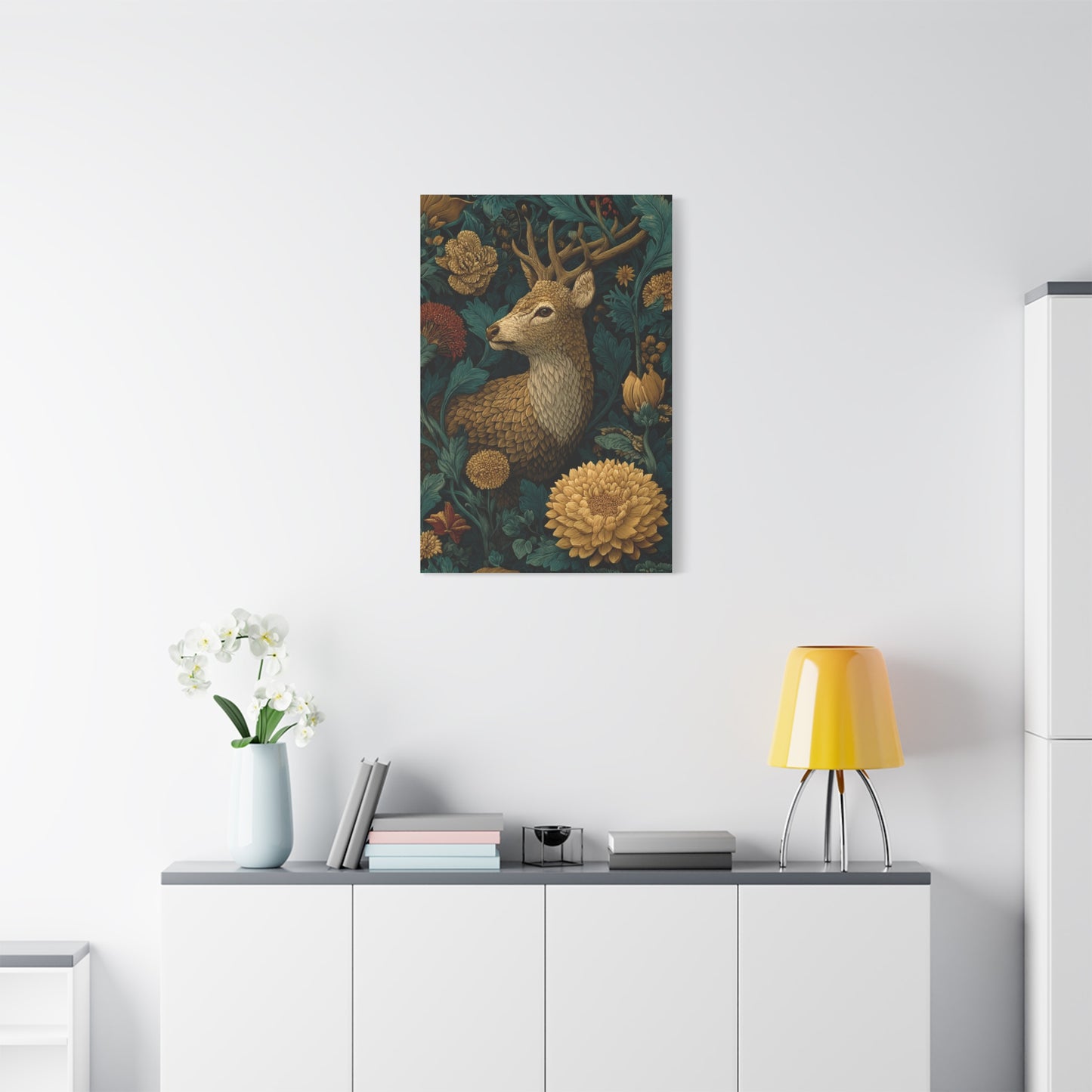 Art Deco Black and Gold Stag Wall Art & Canvas Print