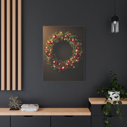 Luxury Christmas Wreath Glow Wall Art & Canvas Print