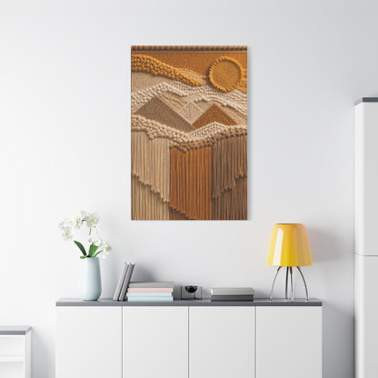Boho Mountain Fringe Textile Hanging Wall Art & Canvas Print