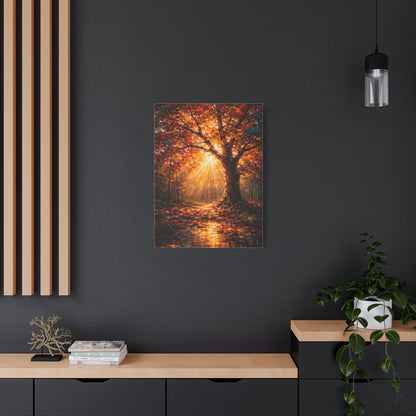 Radiant Autumn Sunburst Tree Wall Art & Canvas Print