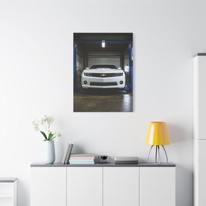 Chevrolet Camaro SS Hydraulic Lift Workshop Scene Wall Art & Canvas Prints