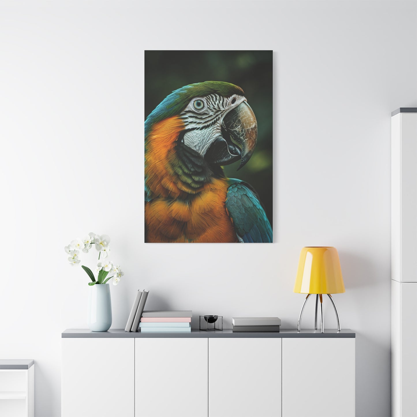 Blue and Gold Macaw Portrait Wall Art & Canvas Prints