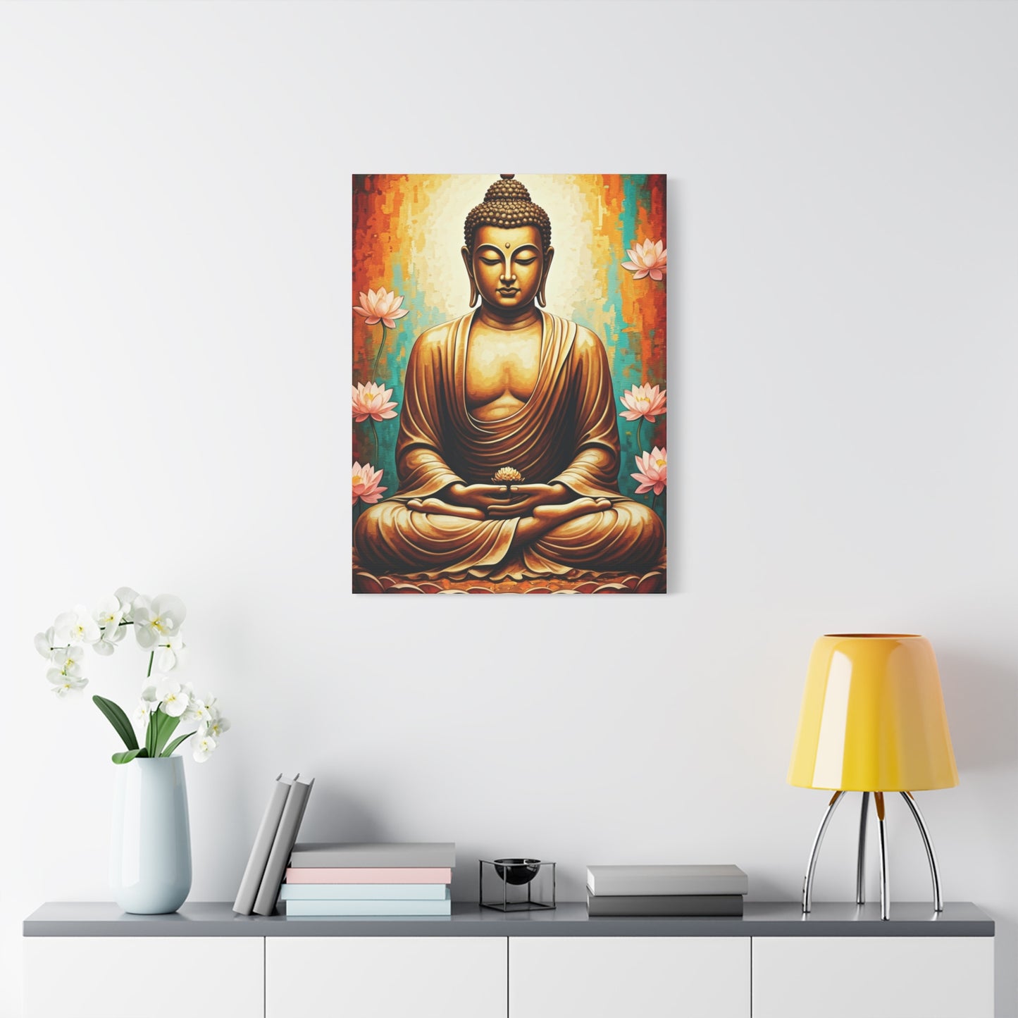 Sacred Lotus Buddha Portrait Wall Art & Canvas Prints