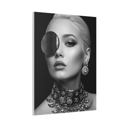 Monochrome Luxury Disc Portrait Wall Art & Canvas Print