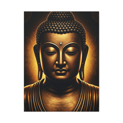 Golden Calm Buddha Portrait Wall Art & Canvas Prints