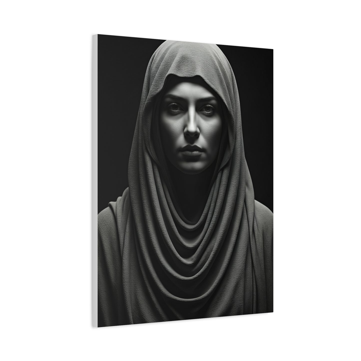 Veiled Serenity Black & White Portrait Wall Art & Canvas Prints