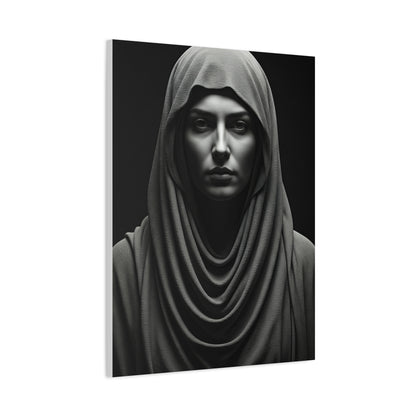 Veiled Serenity Black & White Portrait Wall Art & Canvas Prints