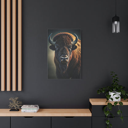 Cinematic American Bison with Golden Rim Light Wall Art & Canvas Print
