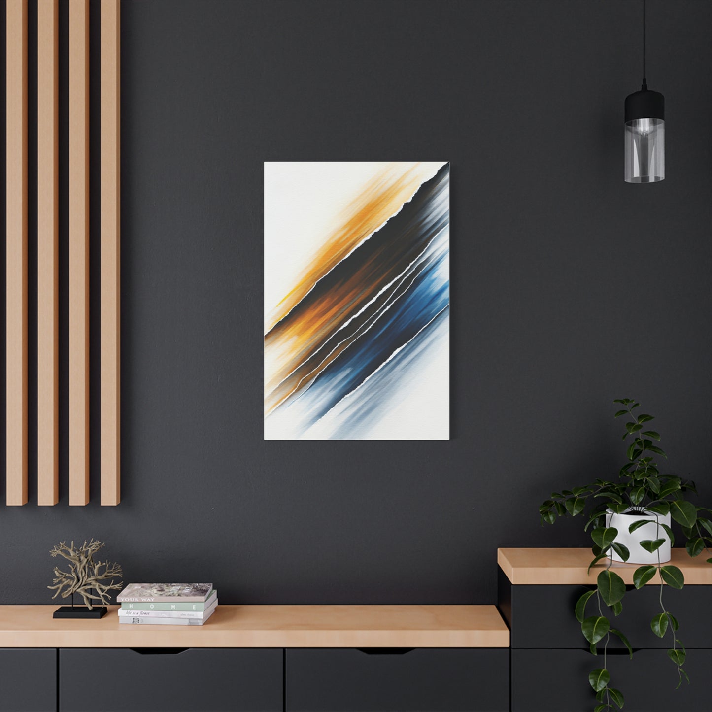 Gold and Blue Motion Sweep Abstract Wall Art & Canvas Prints