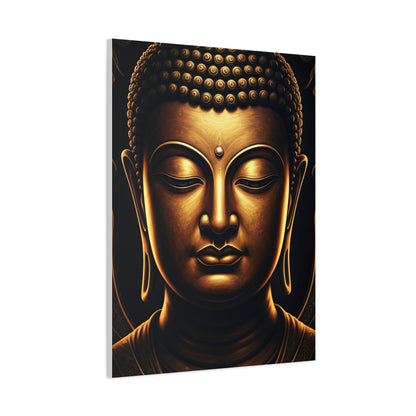 Sacred Golden Calm Buddha Portrait Wall Art & Canvas Prints
