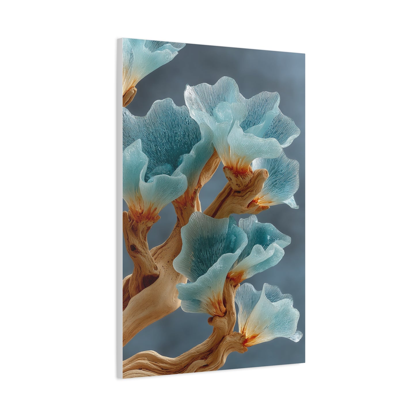 Driftwood and Sea Glass Floral Sculpture Wall Art & Canvas Print