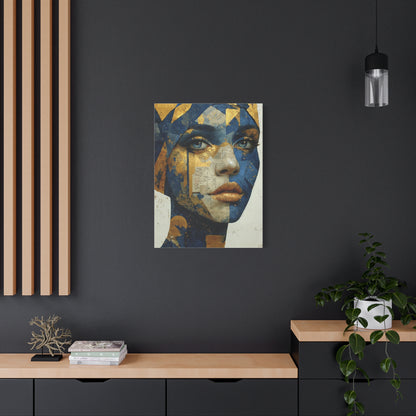 Geometric Gold Mask Portrait Wall Art & Canvas Print