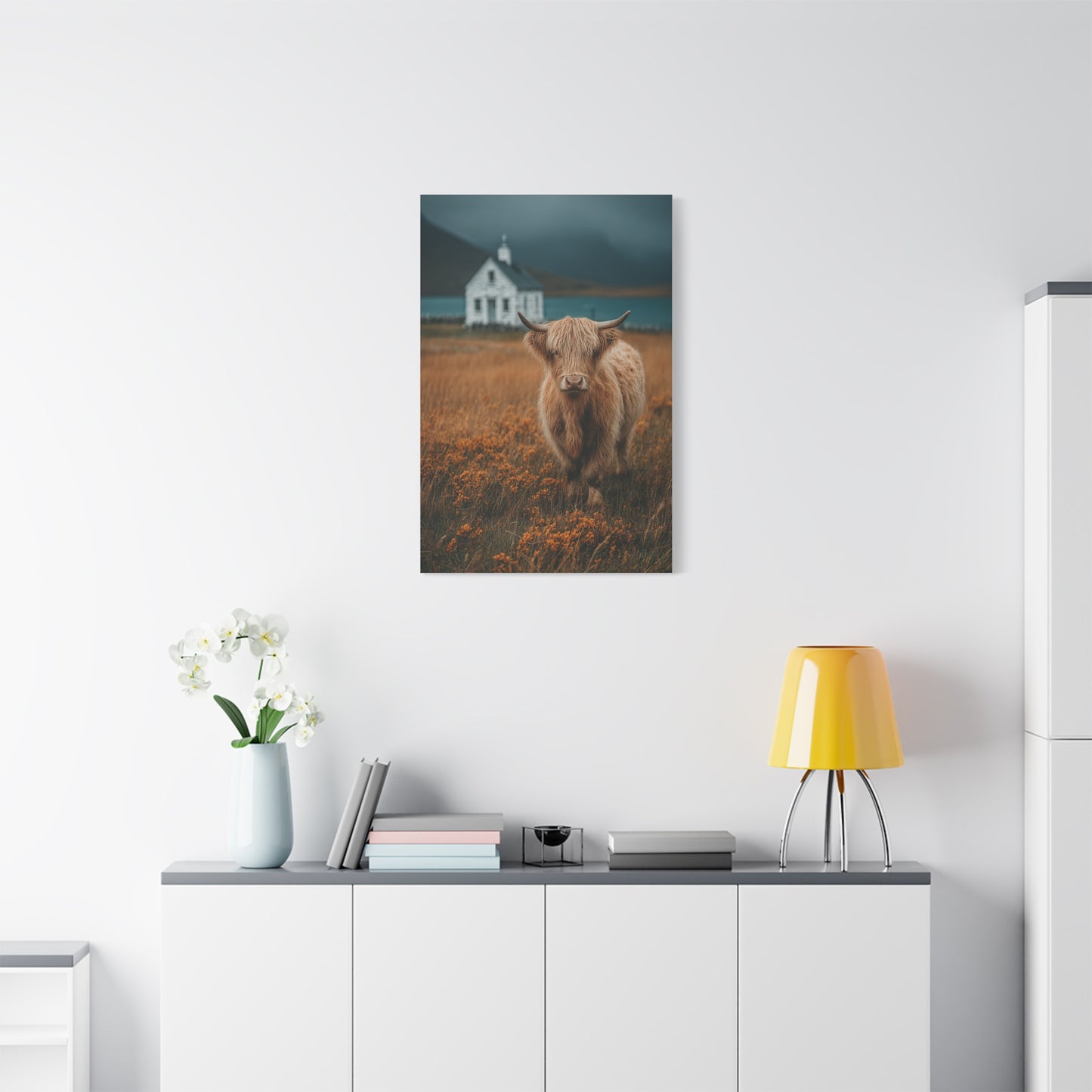 Highland Cow Farm Pasture Wall Art & Canvas Print