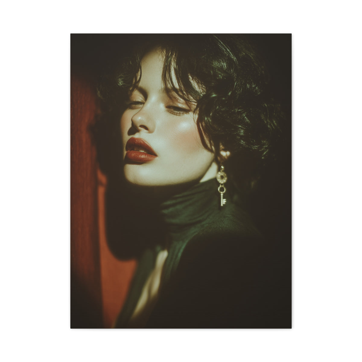 Vintage Key Noir Portrait Wall Art & Canvas Print