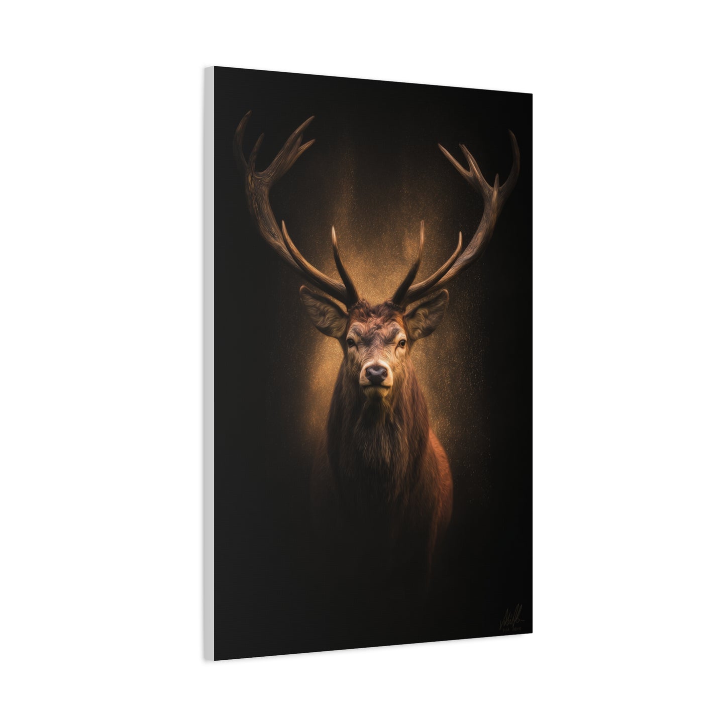 Golden Halo Stag Portrait Wall Art & Canvas Print