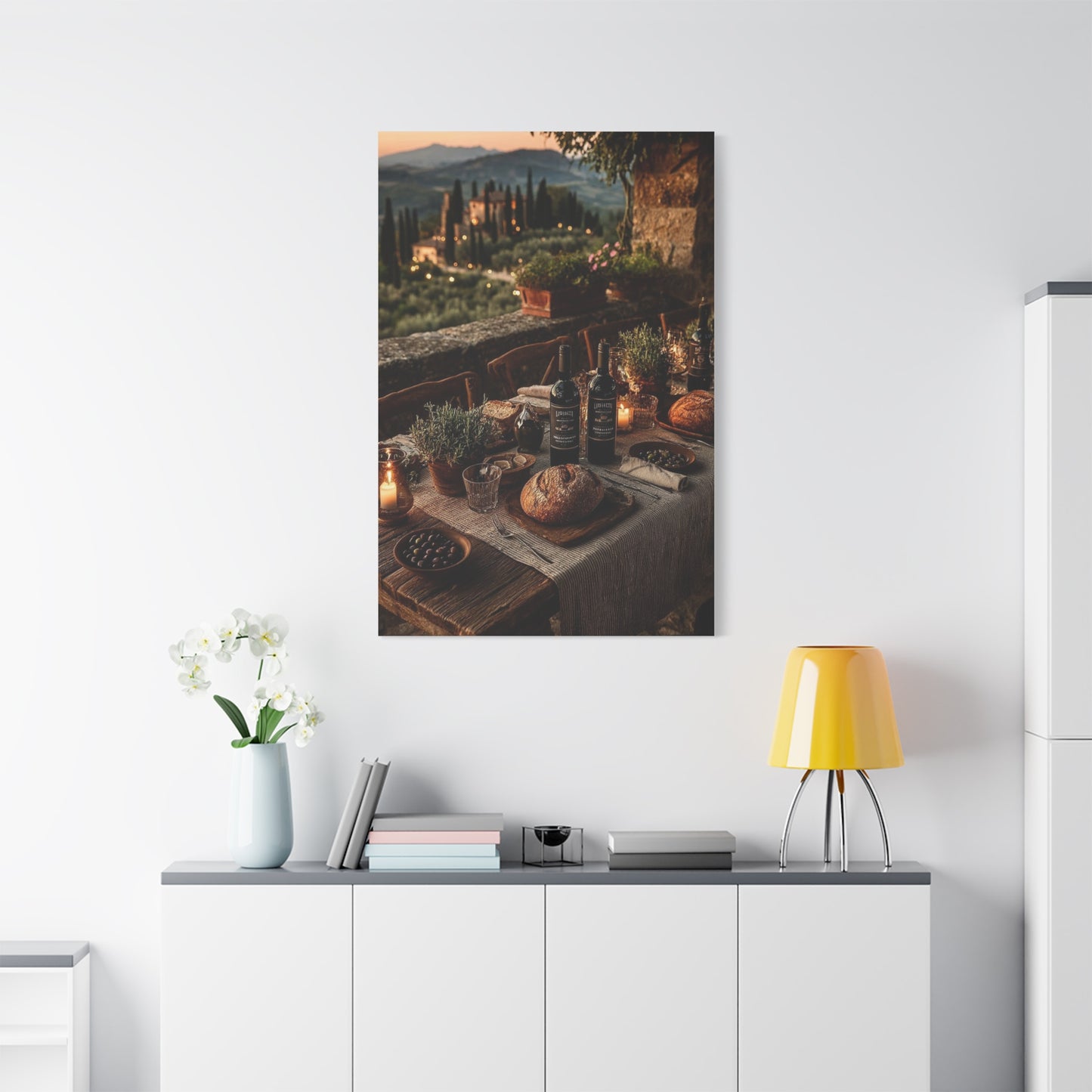 Tuscan Vineyard Dinner Table Wall Art & Canvas Print
