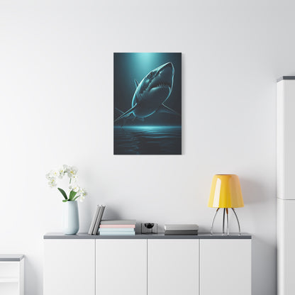Great White Shark in Deep Blue Waters Wall Art & Canvas Prints