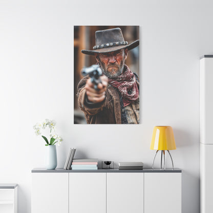 Cowboy Campfire in the Mountain Valley Wall Art & Canvas Print